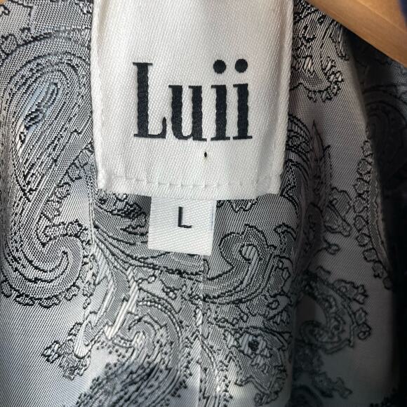 Anthropologie Coat Large Luii Tartan Plaid Paisley Lined Wool Blend Snap Button - Picture 3 of 10